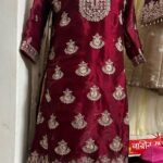 এক্সক্লুসিভ জর্জেট/টিস্যু সিল্ক এমব্রয়ডারি ও সিকোয়েন্স ওয়ার্ক থ্রি-পিস (গ্যারা/শারারা সেট)
